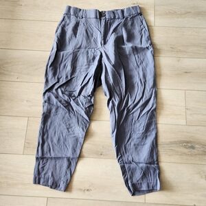 Torrid Pleated Front Tapered Linen Blend Pant Womens Size 14 Blue